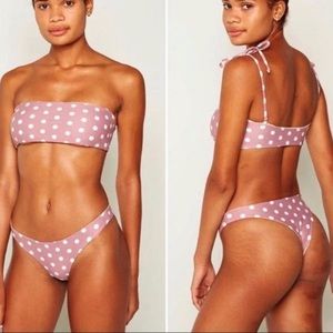 Kailia polka dot mauve bikini set